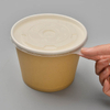 Recipiente de sopa de papel impreso personalizado con tapa de plástico