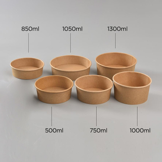 Ensaladera de papel kraft en caldo 
