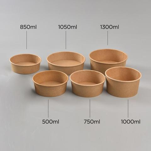 Ensaladera de papel kraft en caldo 