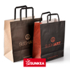 Bolsa de compras de papel kraft marrón con mango