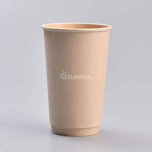 Copa de papel de doble pared de fibra de bambú