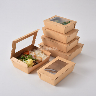  Caja de ensalada con ventana transparente 