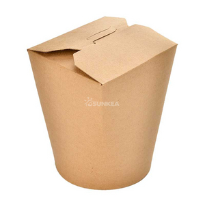 Caja de fideos de papel kraft con base redonda