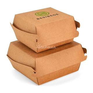 Caja de hamburguesas de cartón de Kraft