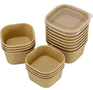 Vaso para Salsa Cuadrado Kraft