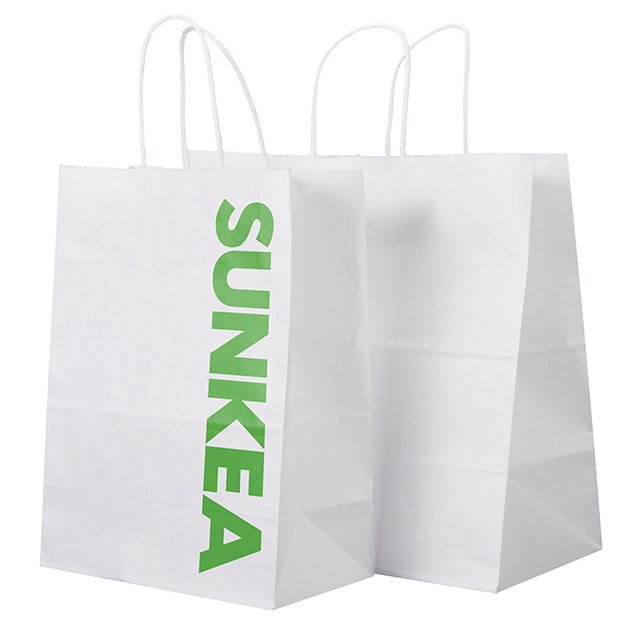 Bolsa de papel blanco con mango