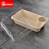 Caja de alimentos de paja de trigo de 2 compartimentos 