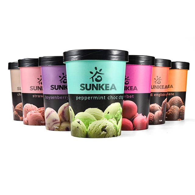 Tina de helado impresa personalizada
