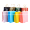 Bolsa de compras de papel kraft marrón con mango