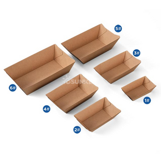 Bandeja de comida para botes kraft f-flute （6 tamaño)