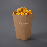 Caja de palomitas de maíz de papel marrón (fondo cuadrado)