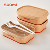 Contenedor de papel Kraft rectangular de 500 ml