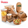 Embalaje de alimentos de papel impreso personalizado biodegradable desechable