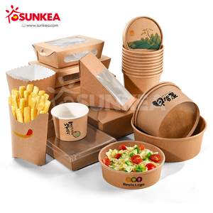 Embalaje de alimentos de papel impreso personalizado biodegradable desechable
