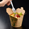 Caja de fideos de papel kraft con base redonda