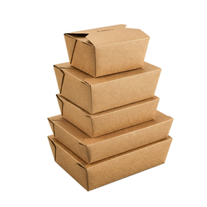 Caja de deli de comida para llevar en papel kraft al por mayor