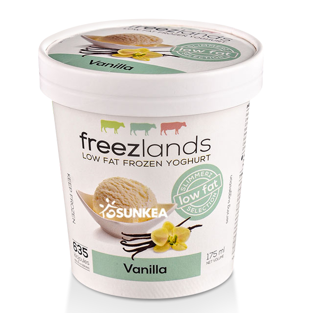 Bañera de helado de papel con tapa