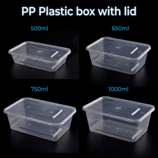 Caja de comida de plástico PP con tapa