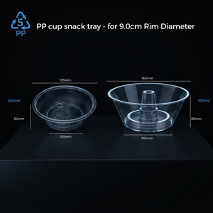 Bandeja para refrigerios en forma de taza de PP - para borde de 9,0 cm de diámetro