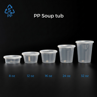 Tina de sopa de PP con tapa