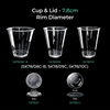  Copas de PET: 7,8 / 9,0 / 9,2 / 9,5 / 9,8 / 10,7 cm de diámetro del borde